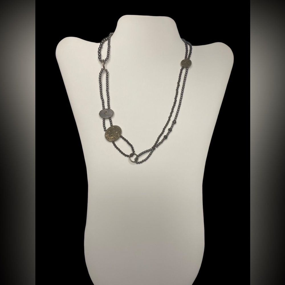 Heidi Lowe Original Druzy Necklace - Tourmaline, Druzy, Hematite - 16”